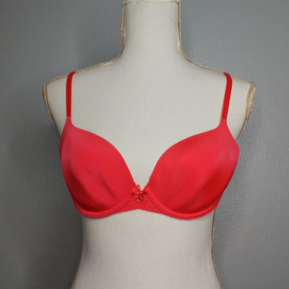Victoria's Secret 34C Hot Pink Lined Demi Full Coverage Light Padded Bra Wired